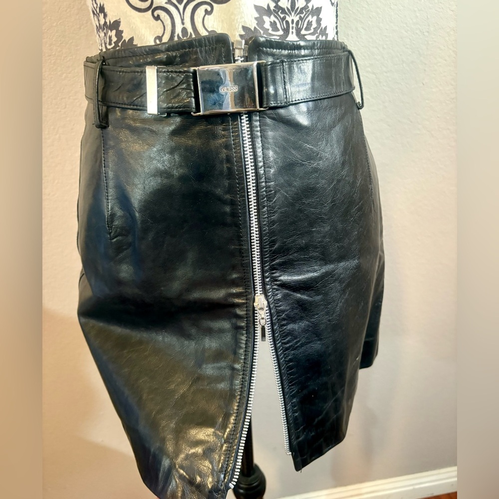 GUESS Genuine Leather Mini Skirt - Picture 4 of 7